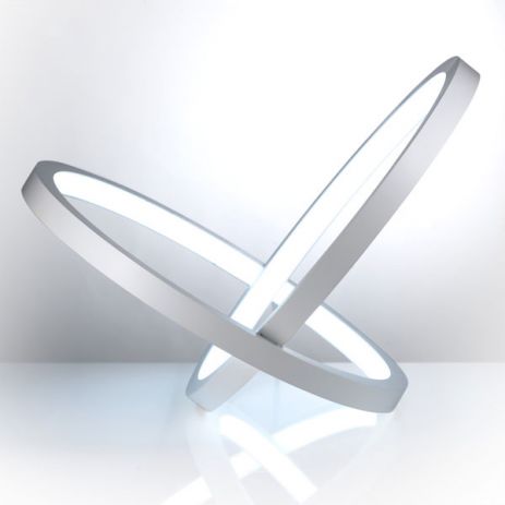infinity, sculptural steel lamp