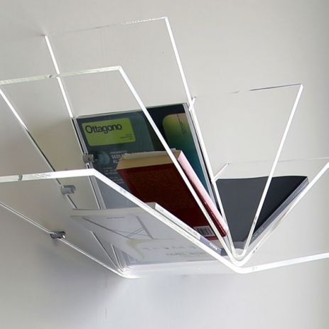 libro, plexiglass book shelf