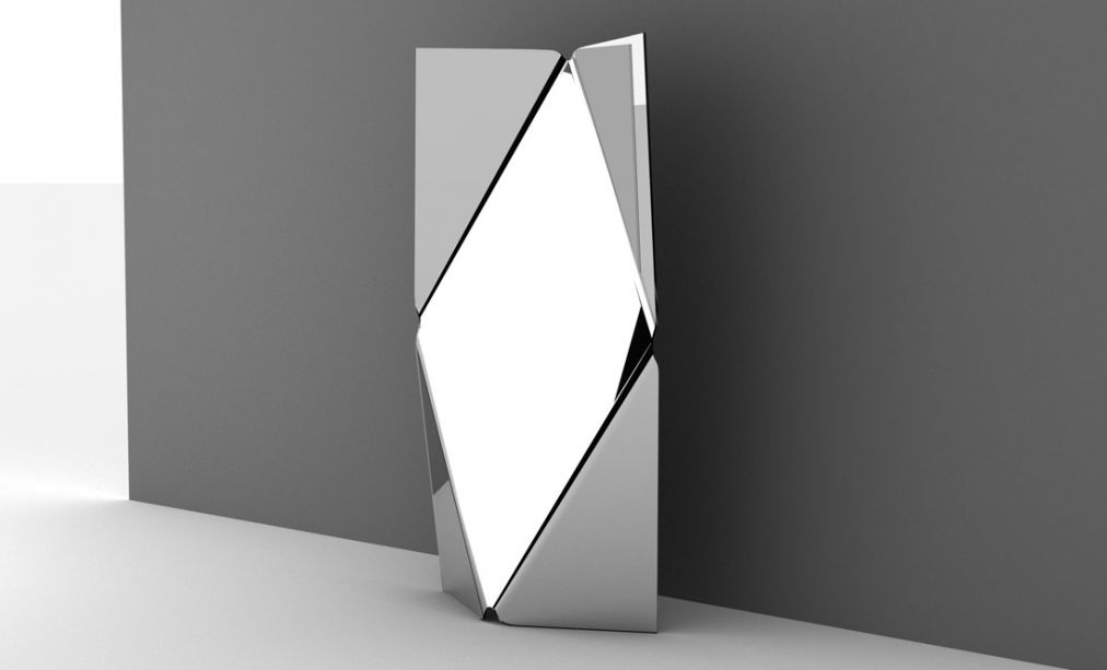 diamond, stand sculptural mirror