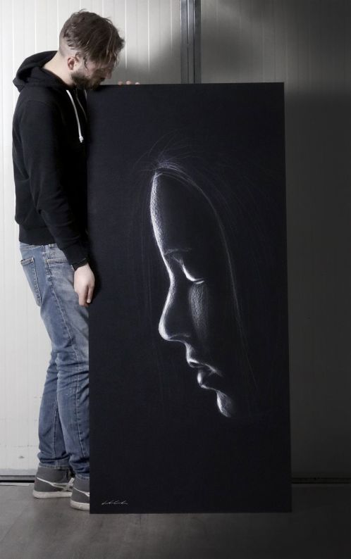 Sketch of woman eye on canvas
