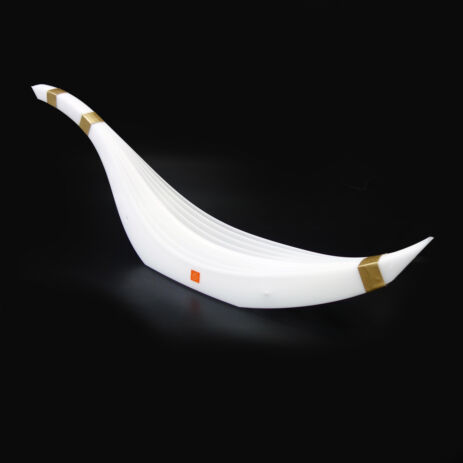 Side profile of the Cygnus modern lamp showing fluid swan-like lines.