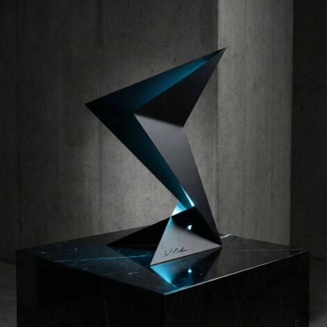 Aurora-Geometric-Light-Effect-Folded-Steel-Detail