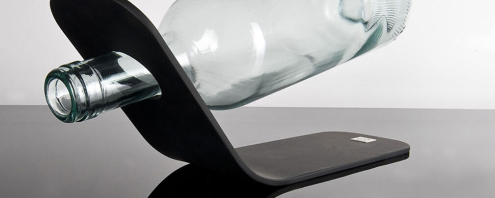 Close-up of black soft touch paint finish on thin steel structure