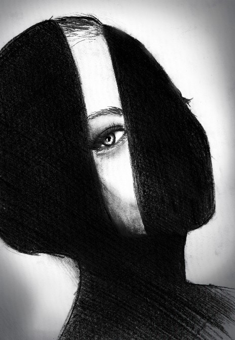 woman eye sketch portrait