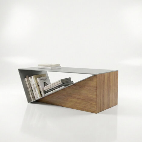 Modern Pi-Greco coffee table with white lacquered wood structure and glass top designed by Leonardo Criolani