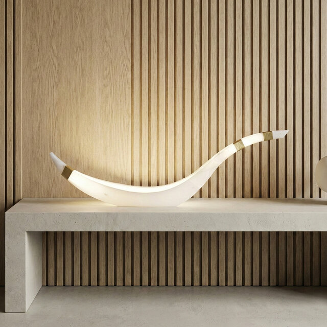 Cygnus sculptural lamp by Leonardo Criolani inspired by the elegance of a swan.